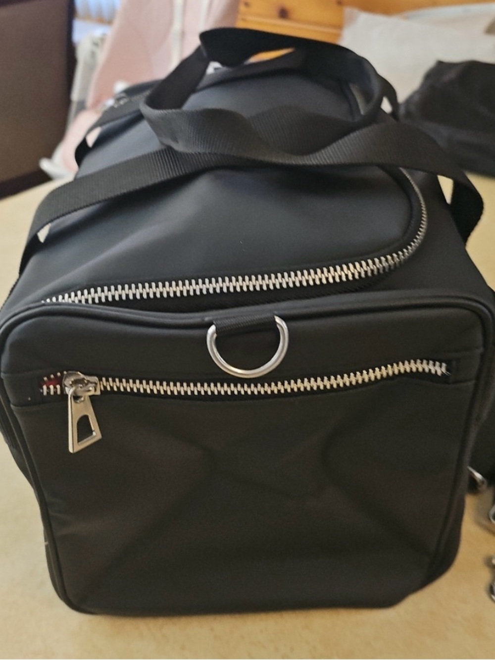 Versace Black Duffel with White Greek Key Detail - Picture 3 of 11